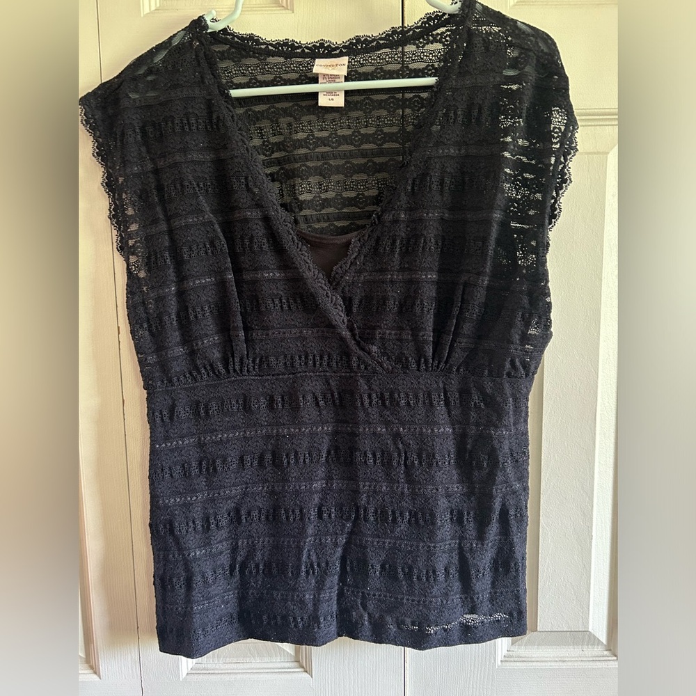 Covington Black Lace Top Size Large